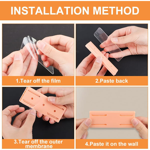 12 stk selvklebende skrivebordsuttak-fiksering, selvklebende holder for