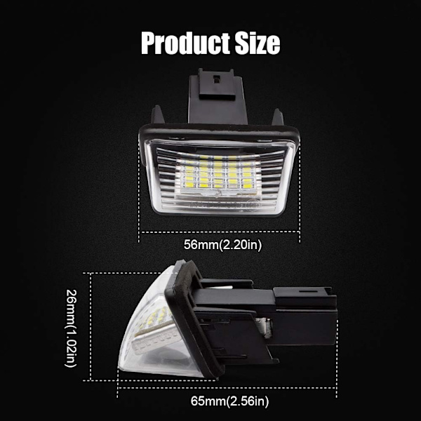 LED-lys for bilskilt Super Lys Ingen Feil 6000K