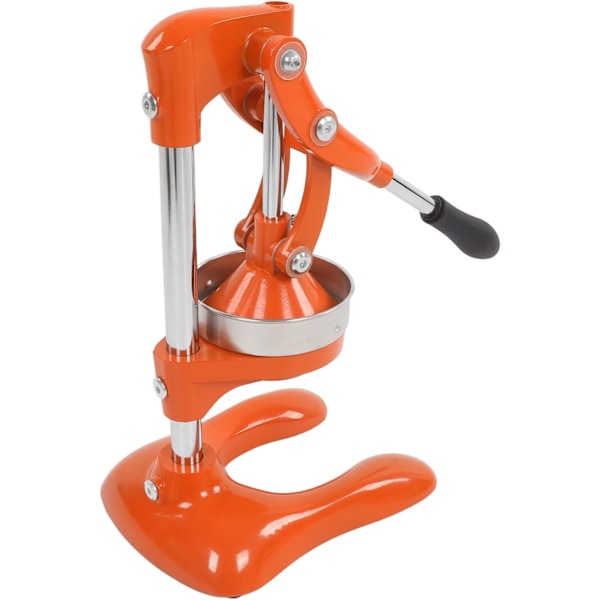 Manuell apelsinpress, enkel att använda, apelsinpress, rostfritt stålhandtag, U-formad bas, flyttbart köksstativ för vattenmelon (orange)