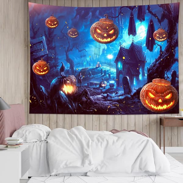 Halloween-Tapet Terror Græskar Jack-O-Lantern Vægdækning