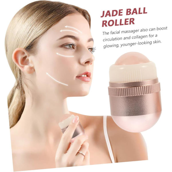 1 Set Vulkanisk Stenkula Hudklämma Jade Massager Makeup Ögonvals Avlägsna Mörka Ringar Vals