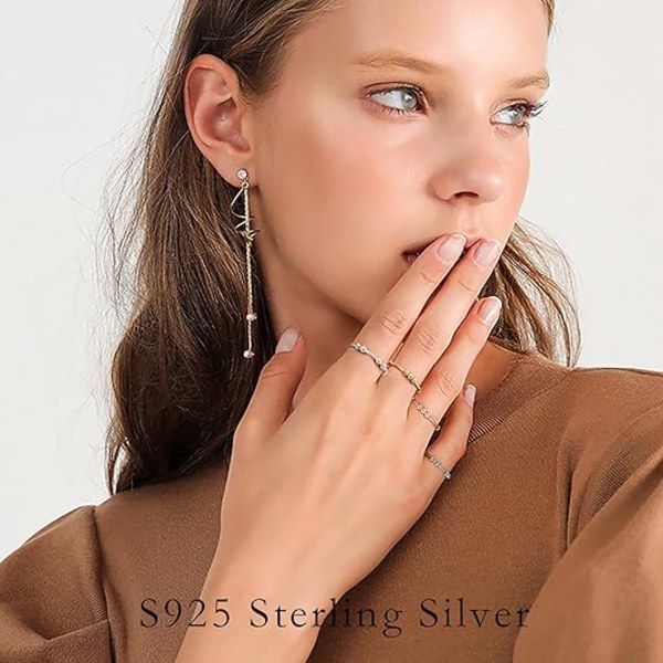 S925 Sterling Sølv Spinner Ring til Kvinder, Angst Ring, Stress