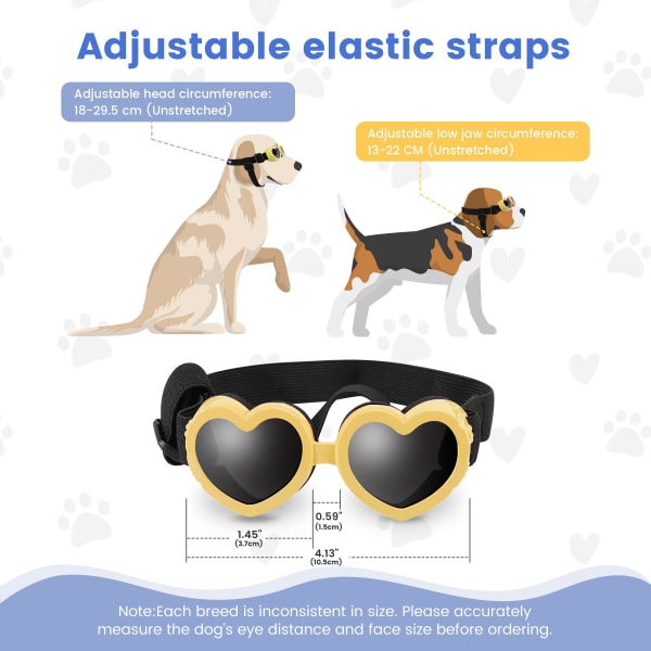 1 st hundsolglasögon små hund UV-skydd Justerbar rem