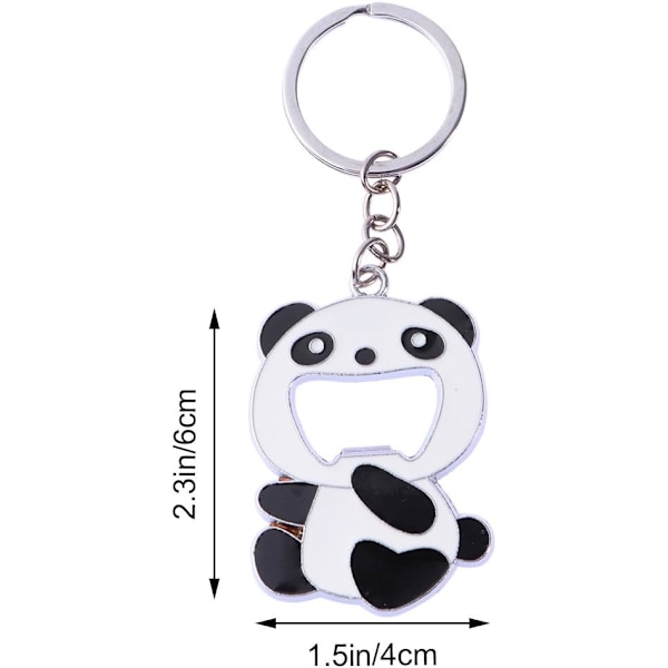 1 Panda nøglering, charmerende flaskeåbner, multifunktionel nøglering