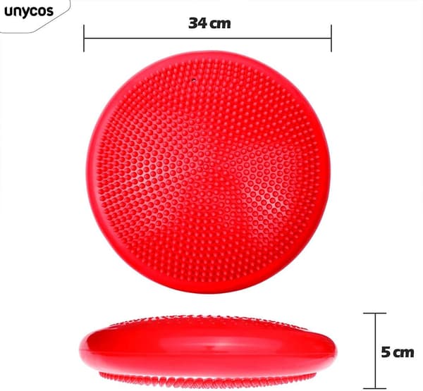 Balansmatta, perceptionsmatta, röd 34cm - uppblåsbar matta, yogamatta