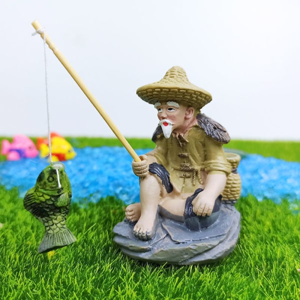 Akvarium dekorativ harpiksfigur dipper hage mikrolandskap