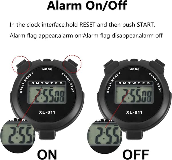Digitalt sportsstopur Timer Stopur Stort display Interval T