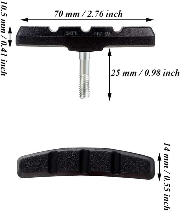 3 Par V-bromsbelägg, V-bromsbelägg, 70 mm Set Broms
