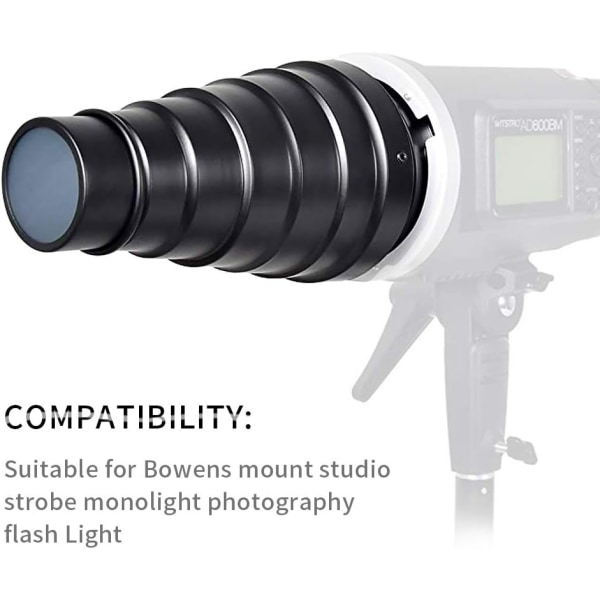 Kjeglesett i aluminiumlegering for fotografering Speedlite Strobe Flash, H