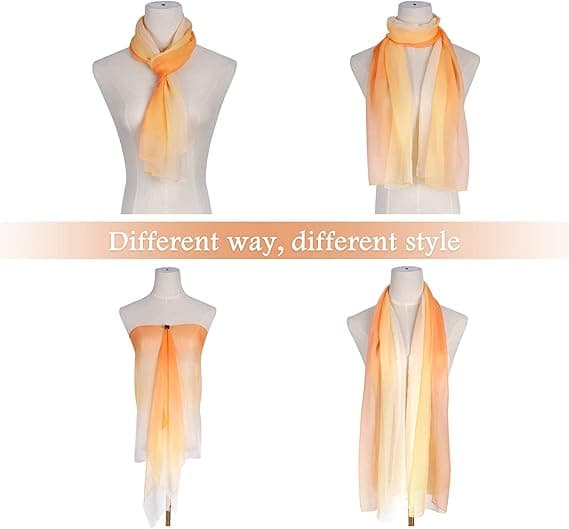 Dameskals Blød Gradient Farve 175 * 75cm - (Orange) -