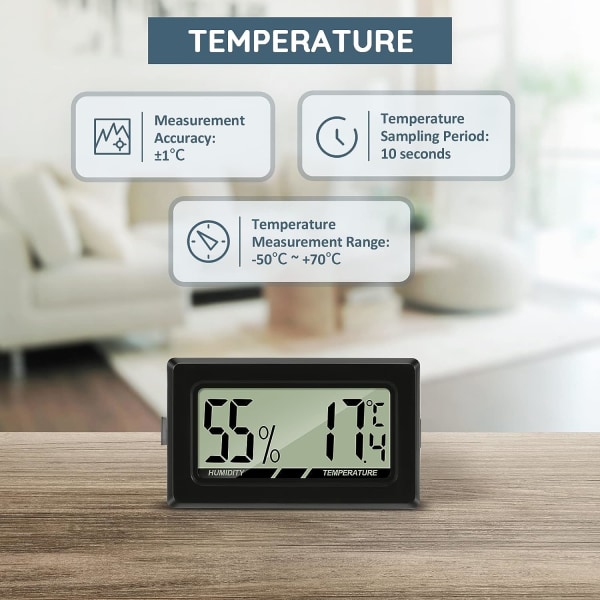 En mini hygrometer termometer LCD digital inomhus