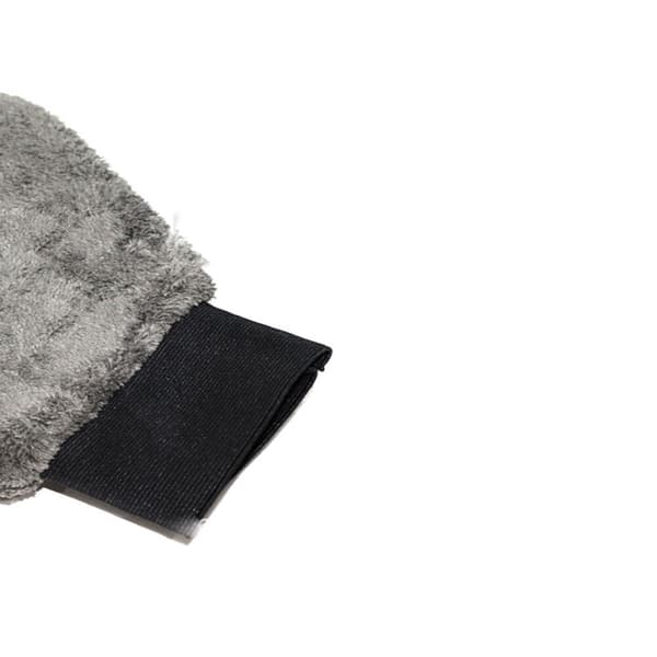 Grå tykke korallfløyels-bilvaskhansker, mikrofiber bil