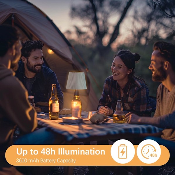 Uppgraderad Trådlös Flasklamp 2024, 2600mAh Uppladdningsbar RGBW Färgväxlande Bordlampa för Hem, Bar, Inomhus & Utomhus