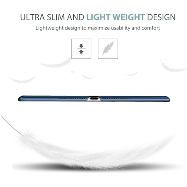 iPad 9,7 tum Fodral iPad 6:e/5:e Generation Fodral 2018 2017 (Modell: A1893 A1954 A1822 A1823), Ultratunt Smalt Vikt