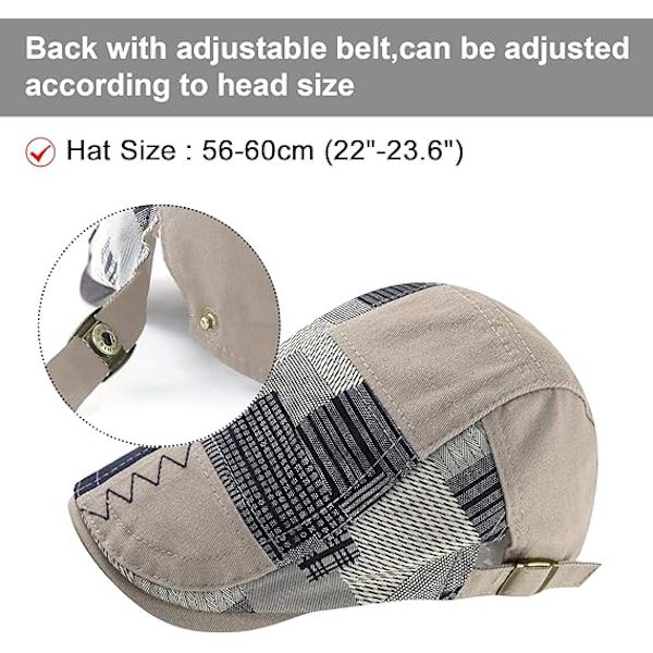 Retro PU-läder Flat Cap för Män Justerbar Höst Vinter