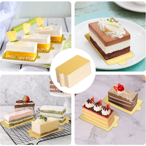 1 stk 100 stk Gullfarget Mousse Pastry Emballasje Liten Kort Pute