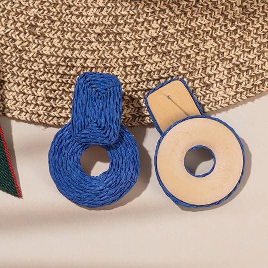 Statement Raffia Øreringe Søde Boho Øreringe Rattan Dangle Øreringe