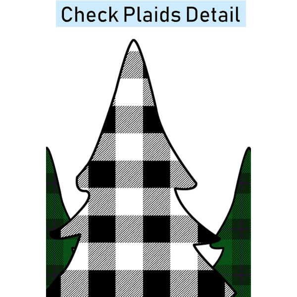 Glædelig Jul Buffalo Check Plaid Træer Bruseforhæng