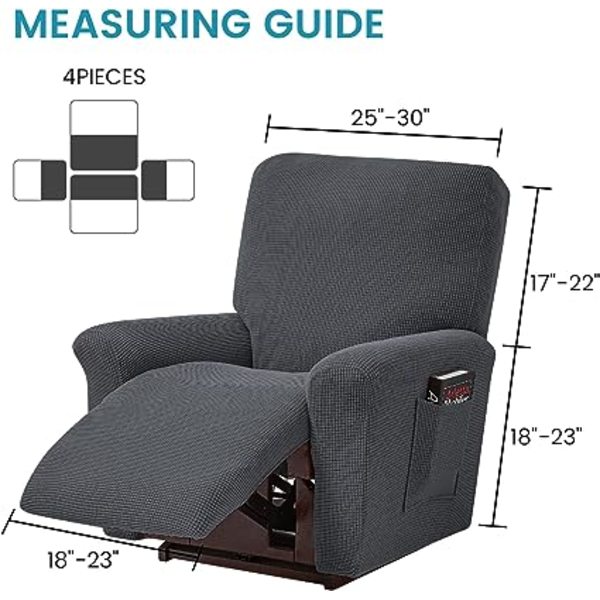 Recliner Betræk, 4 Dele Stræk Polyester Spandex Recliner
