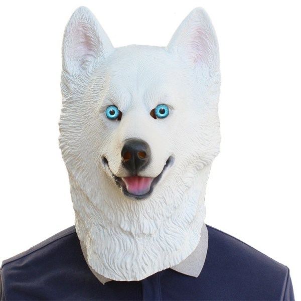 Halloween-naamio, Husky-koiran lateksieläinpäänaamio uutuusasu