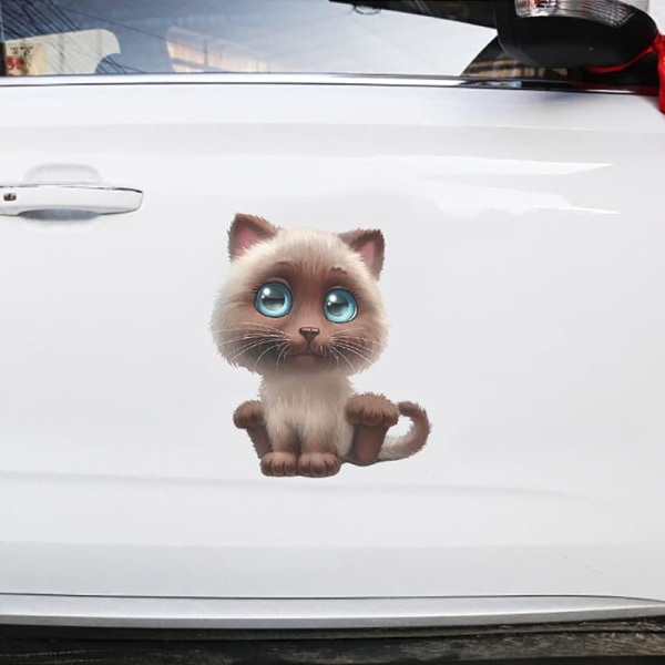 1 stk. Simulerede bilstickers, søde 3D katte bilstickers egnet