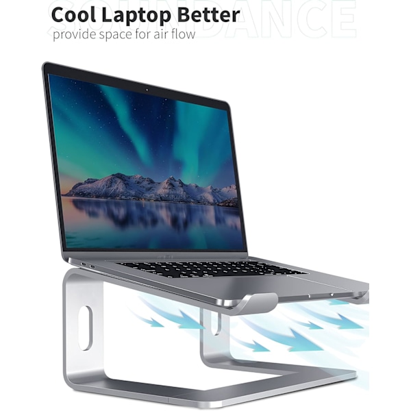 Aluminium Laptopställ för Skrivbord Kompatibelt med Mac MacBook Pro Air Apple Notebook, Bärbar Hållare Ergonomisk Höjare