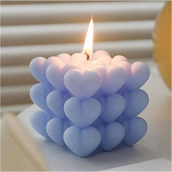 1 Stk. 3D Boble Hjerte Lysform Silikon Lysform - DIY