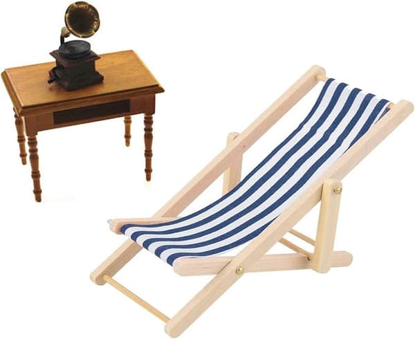 Miniatyr Stranddockhus, Miniatyr Trästrandstol 2-pack