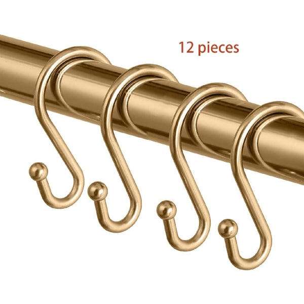 Metal Bruseforhængskrog, Sæt med 12 Ringe, Rustfri S-Form