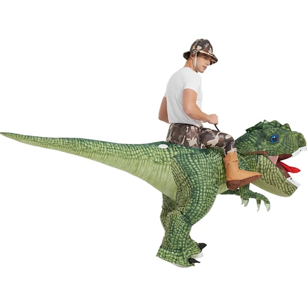 Oppblåsbar Kostyme Dinosaur Riding T Rex Air Blow up Morsom Fest