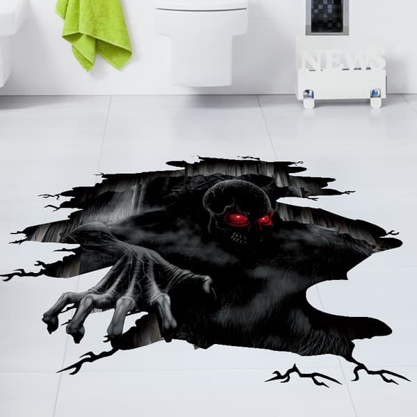 3D Halloween Golv- och Väggdekaler, Läskiga Halloween Väggdekaler