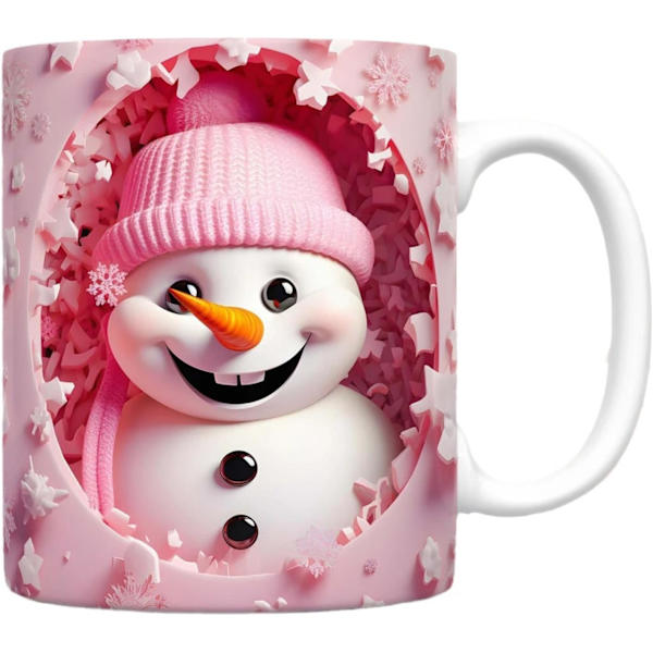 Visual Effect 3D Julemandskrus, Tegneserie Julemand Keramik Kaffe Kop (11oz) Julegaver til Venner og Familie