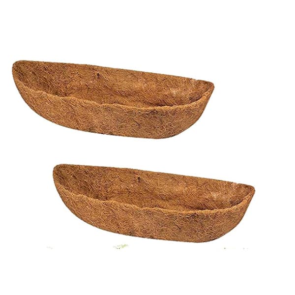 61*20*18cm Set med 2 Runda Hängkorgfoder av Kokosfiber