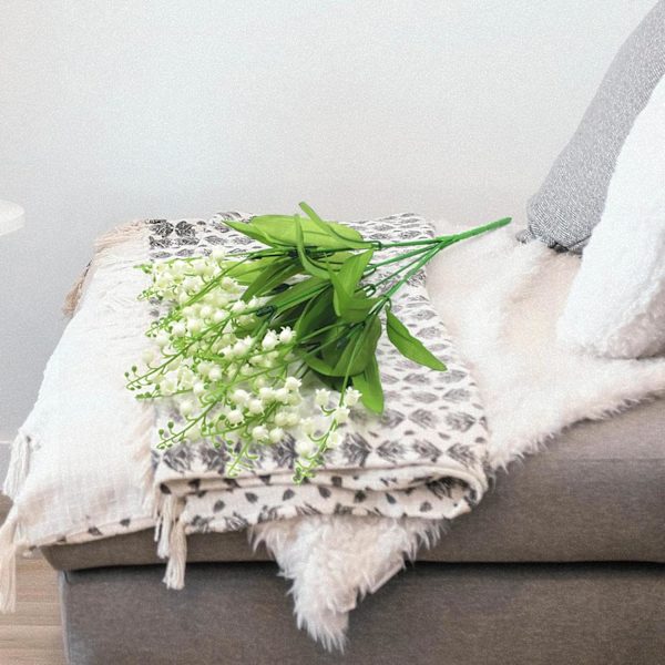 2 st (Vit) Blommor Utomhus, Liljekonvalj Konstgjord Blomma