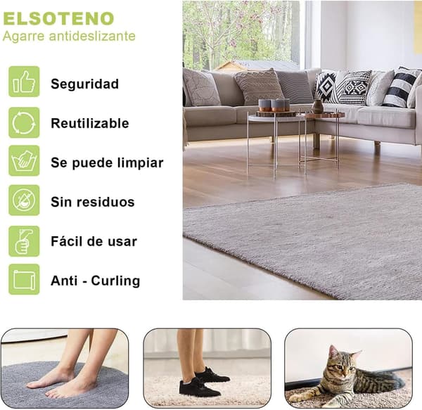 Antislip måtte til tæpper, børnetæpper, genanvendelige og vaskbare tæppebånd
