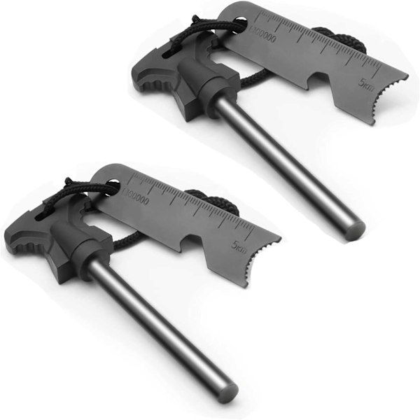 2 stk. Flintstænger, Camping Udendørs Flint, Ildsted, med Magnesium Flint Udendørs Camping Nød Survival Tool