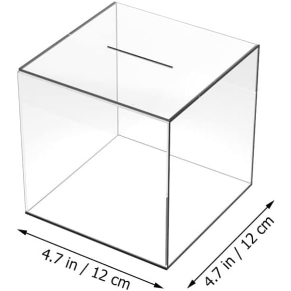 1 stk. 12 x 12 cm klar akryl pengekasse kun i uønsket