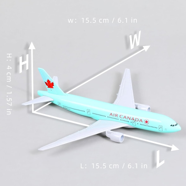 Boeing 777 Kanada 1/400 Diecast Metallflygplansmodell med Stativ - Flygbolag Legering Modellplan (6 tum Lång) Display