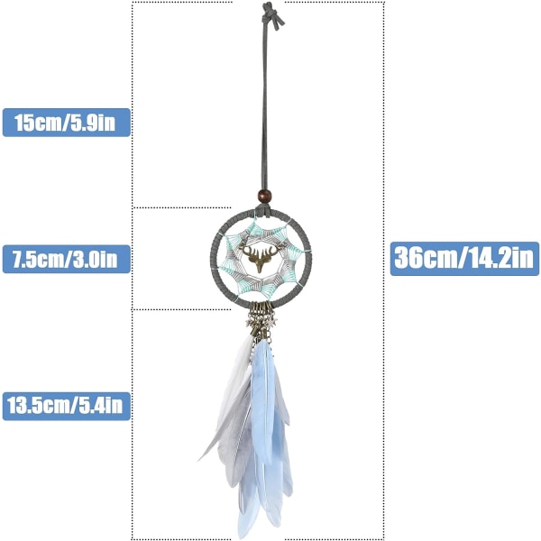 1pcs Car Ornaments, Elk Dream Catcher Car Mirror Pendant Car