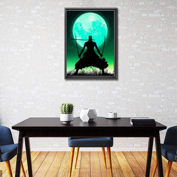 30x40cm One Piece Zoro Diamantmaleri Sæt til Voksne Anime 5D Fu