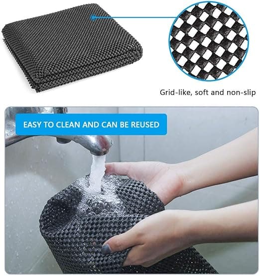 150x50cm Sort Universal Anti-Slip Måtte til Biler, Køkkener,