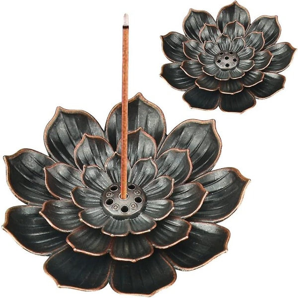 2 st Lotus Stick Rökelsehållare 8,8 cm Mesh Rökelsehållare 6 Håls Kon Rökelsebrännare Hållare Vintage Censer Hållare för Meditation, Yoga, Kontor(