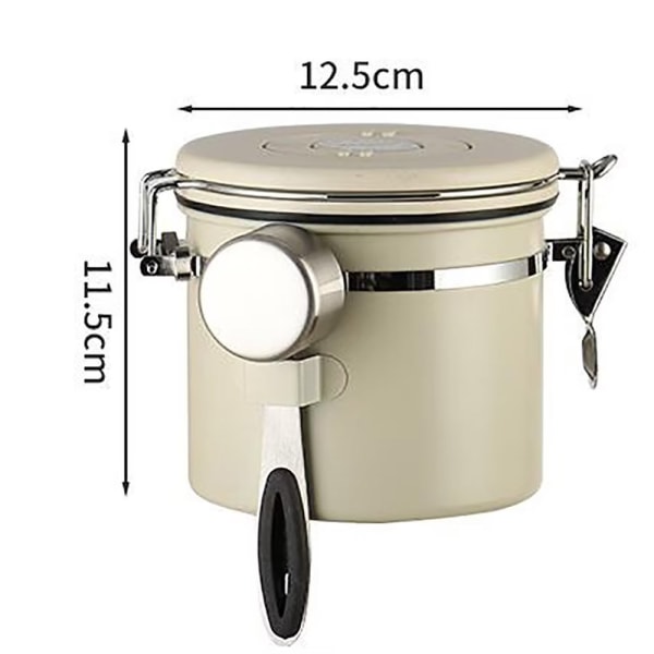 1 stk (1,2 L) Lufttæt Kaffebeholder, 304 Rustfrit Stål Kaffe