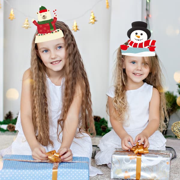 Julklappspapperhattar Tomte Snögubbe Älg Julgran Julhattar Pappersfotorekvisita