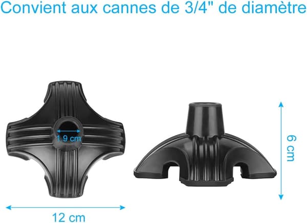 Skridsikker Quad Holder Cane Mat, Firebens Cane Tip Udskiftning til