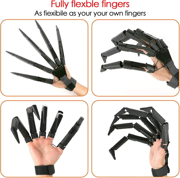 Halloween Leddede Fingerforlengelser, 3D-trykte Leddede Fingre