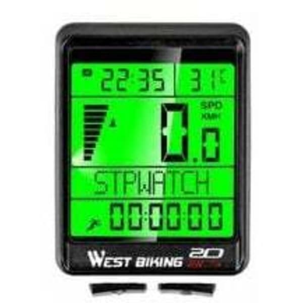 Cykelcomputer Odometer Trådløs Vandtæt Stor LCD-skærm 5 Sprog