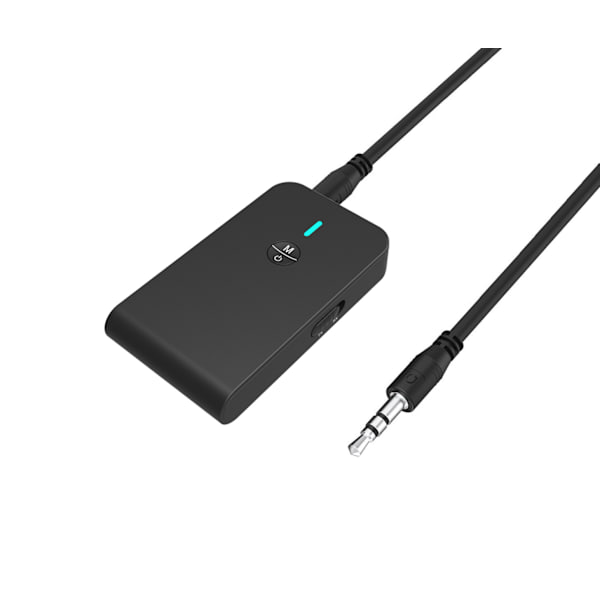 En sort trådløs lydadapter, Bluetooth 5.0 sender og