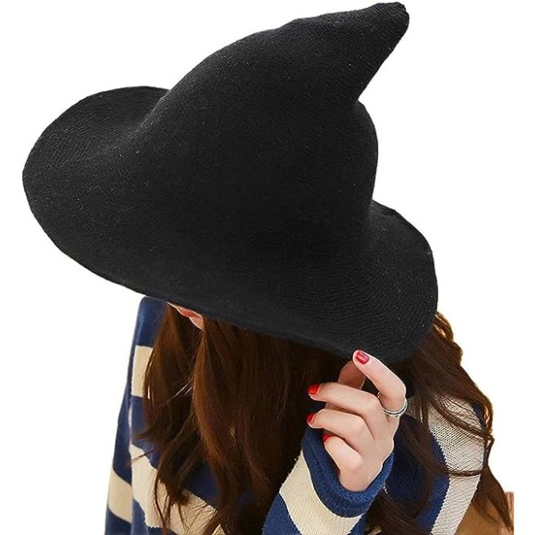 Hatt för kvinnor, Häxa Trollkarl (Svart 56-58cm), Ullhatt Vuxen