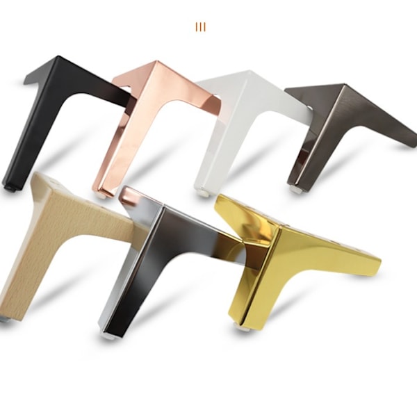 Set med 2 metall soffben 15 cm, metall soffbord ben